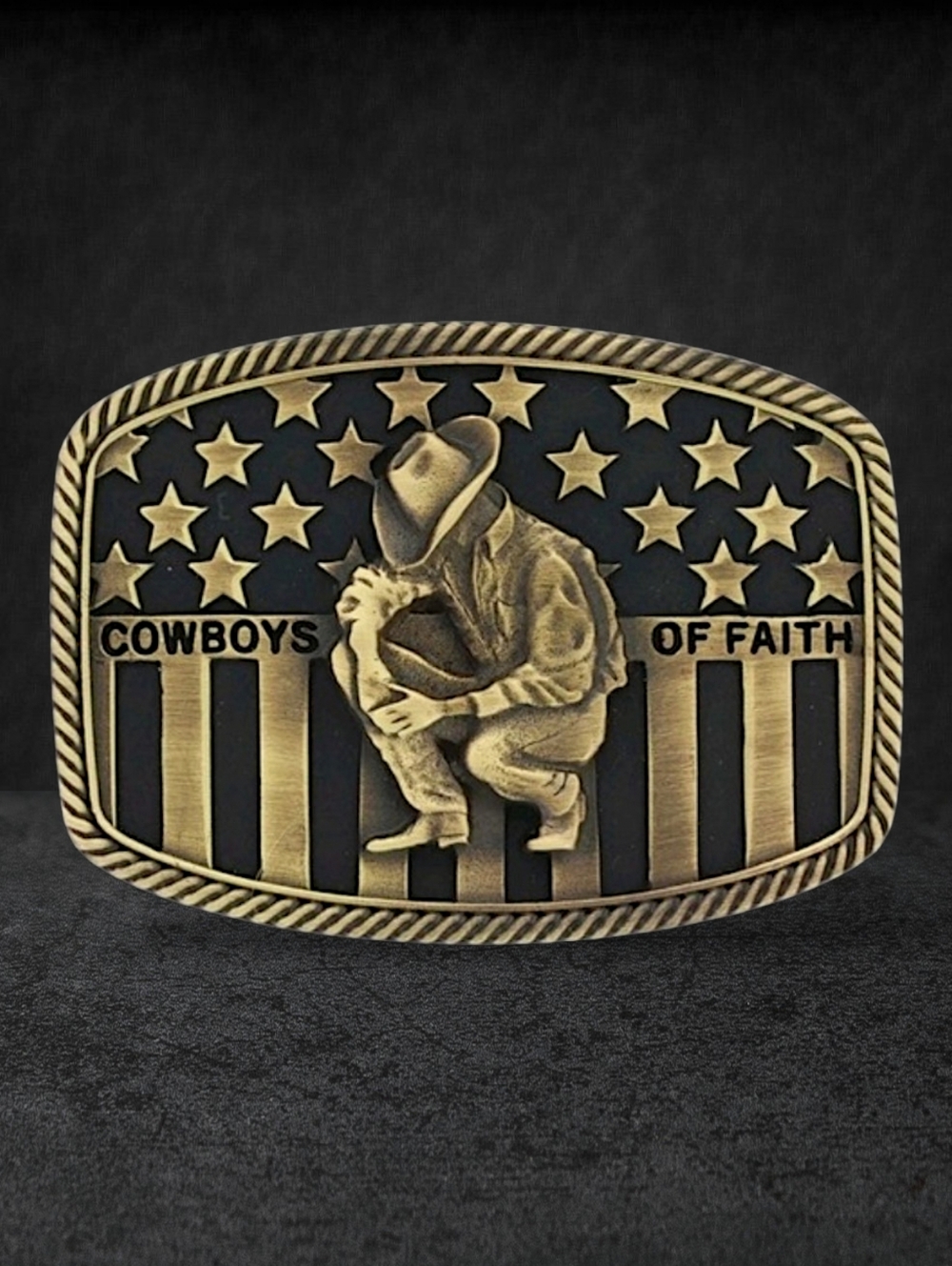 Montana Silversmiths Cowboys Of Faith Heritage‎ Flag Buckle Retail $50 - NEW